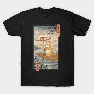 Neko Cat Boat in Edo T-Shirt